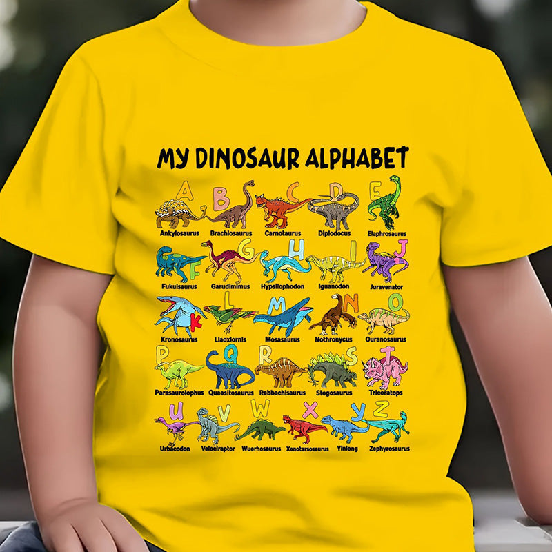 Kids Dinosaur Alphabet Graphic T-Shirt