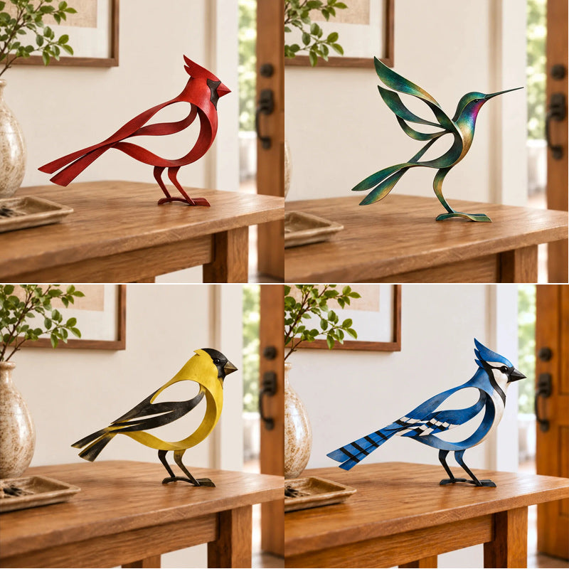 Metal Bird Sculpture for Home Decor