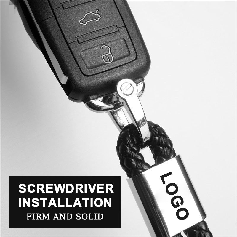 Custom Car Logo Braided Rope Keychain