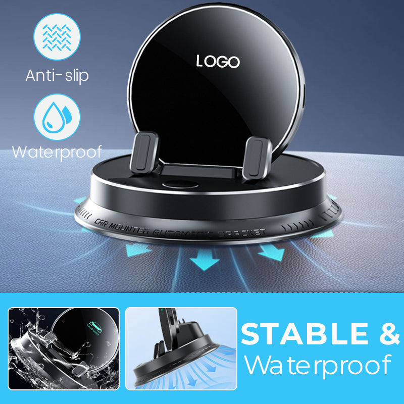 Multifunctional electric car dashboard mobile phone holder with logo