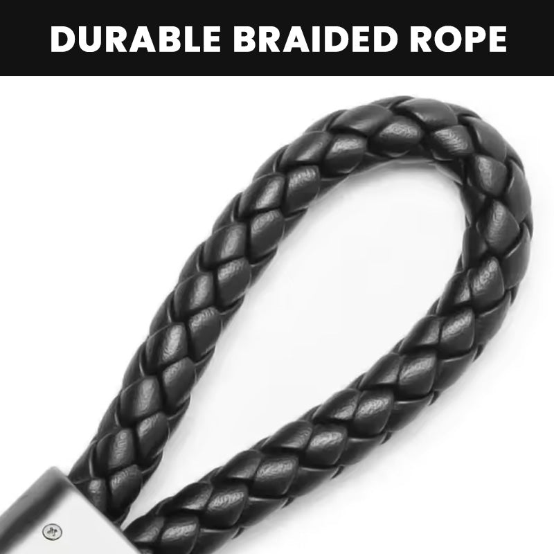 Custom Car Logo Braided Rope Keychain