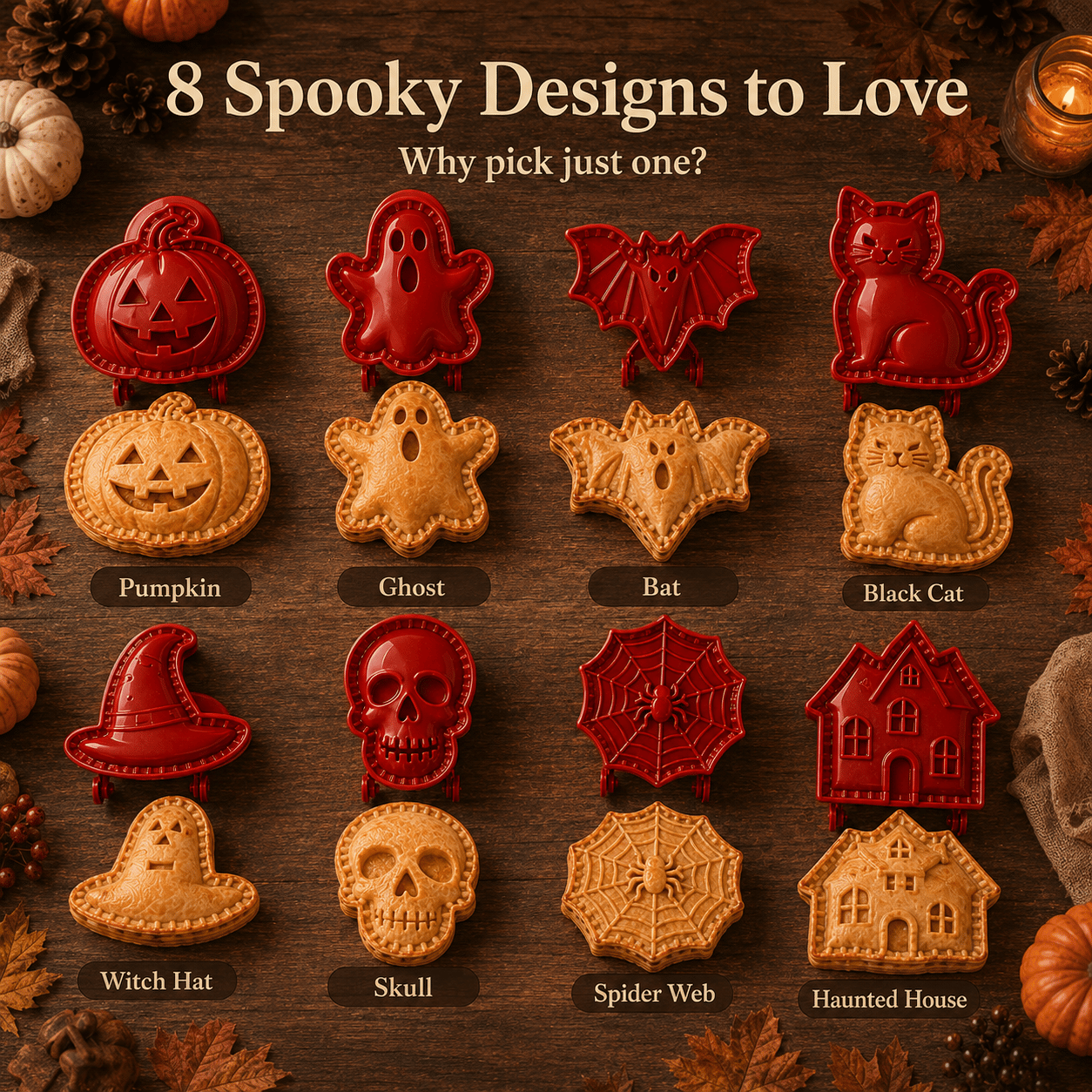 ๐ 8-Piece Halloween Mini Hand Pie Mold Set