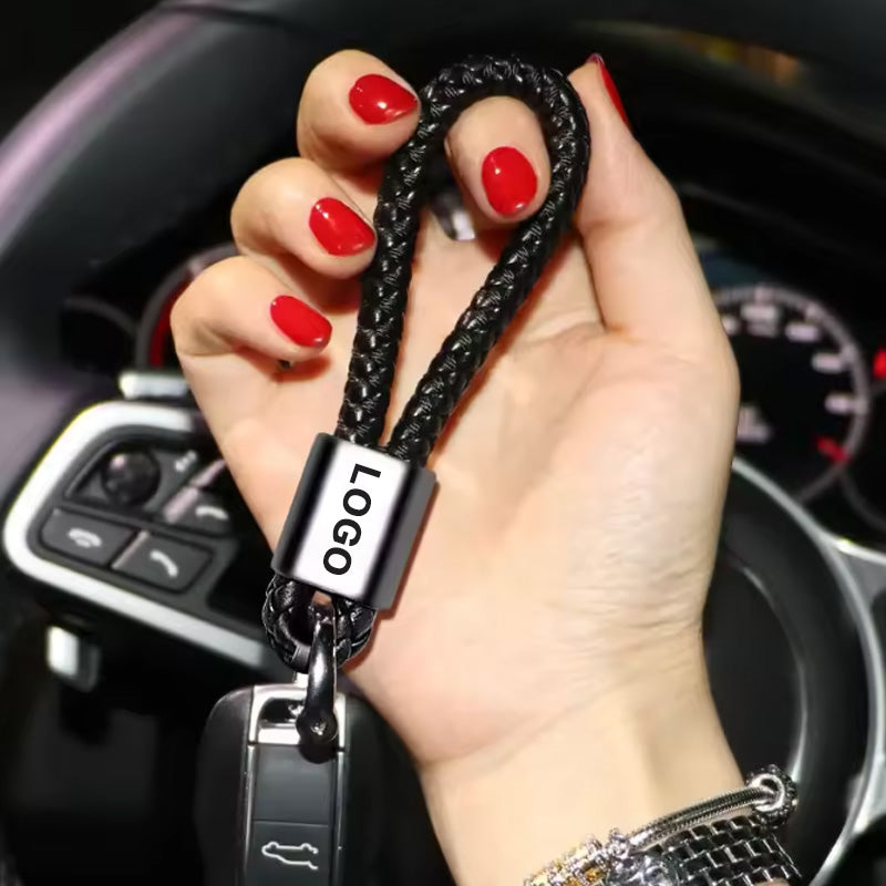 Custom Car Logo Braided Rope Keychain