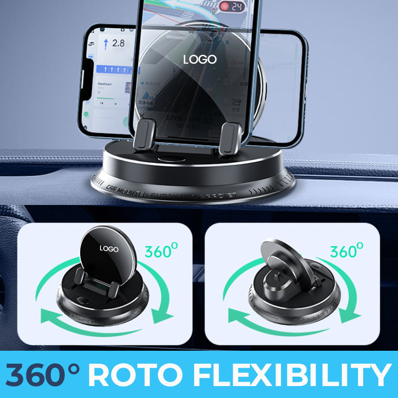 Multifunctional electric car dashboard mobile phone holder with logo