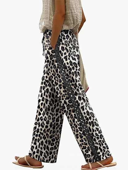 ✨ Women's Boho Pants With Side Lace Detail – Lightweight Comfort Elegance Everyday Style