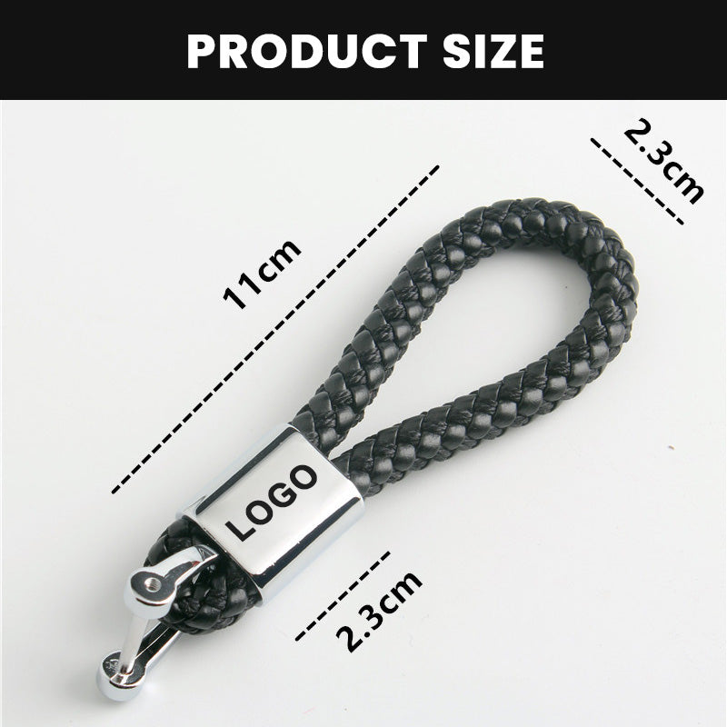 Custom Car Logo Braided Rope Keychain