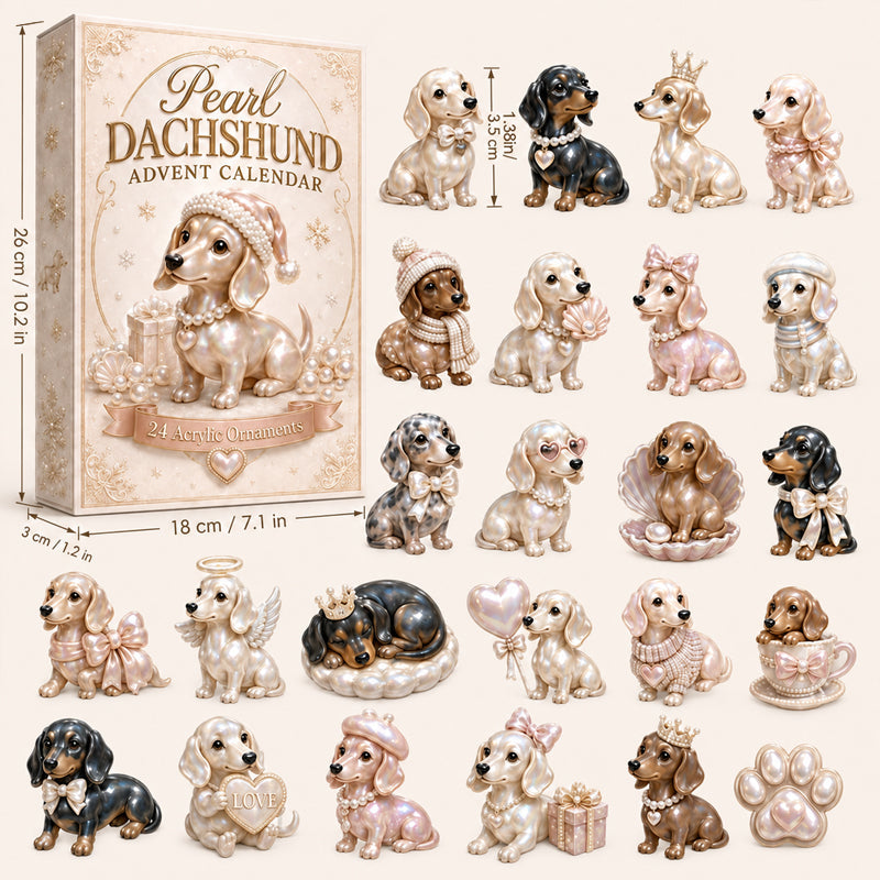 2026 Pearl Dachshund Christmas Advent Calendar | 24-Day Dog-Themed Collectible Decor Gift Box