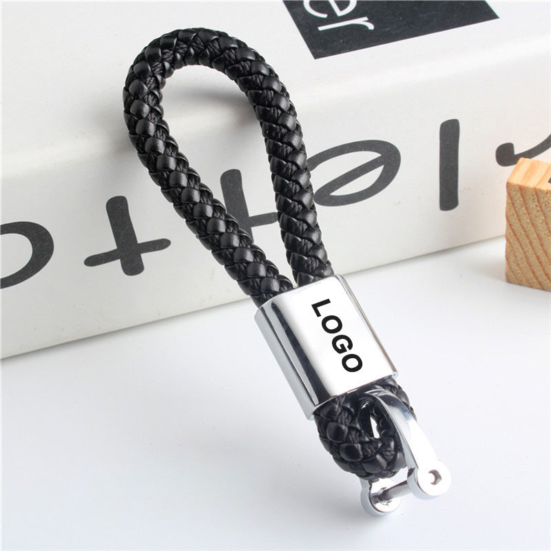 Custom Car Logo Braided Rope Keychain