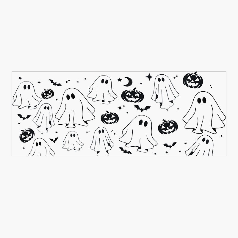 Spooky Fun: Ghost & Pumpkin Sunroof Car Decal