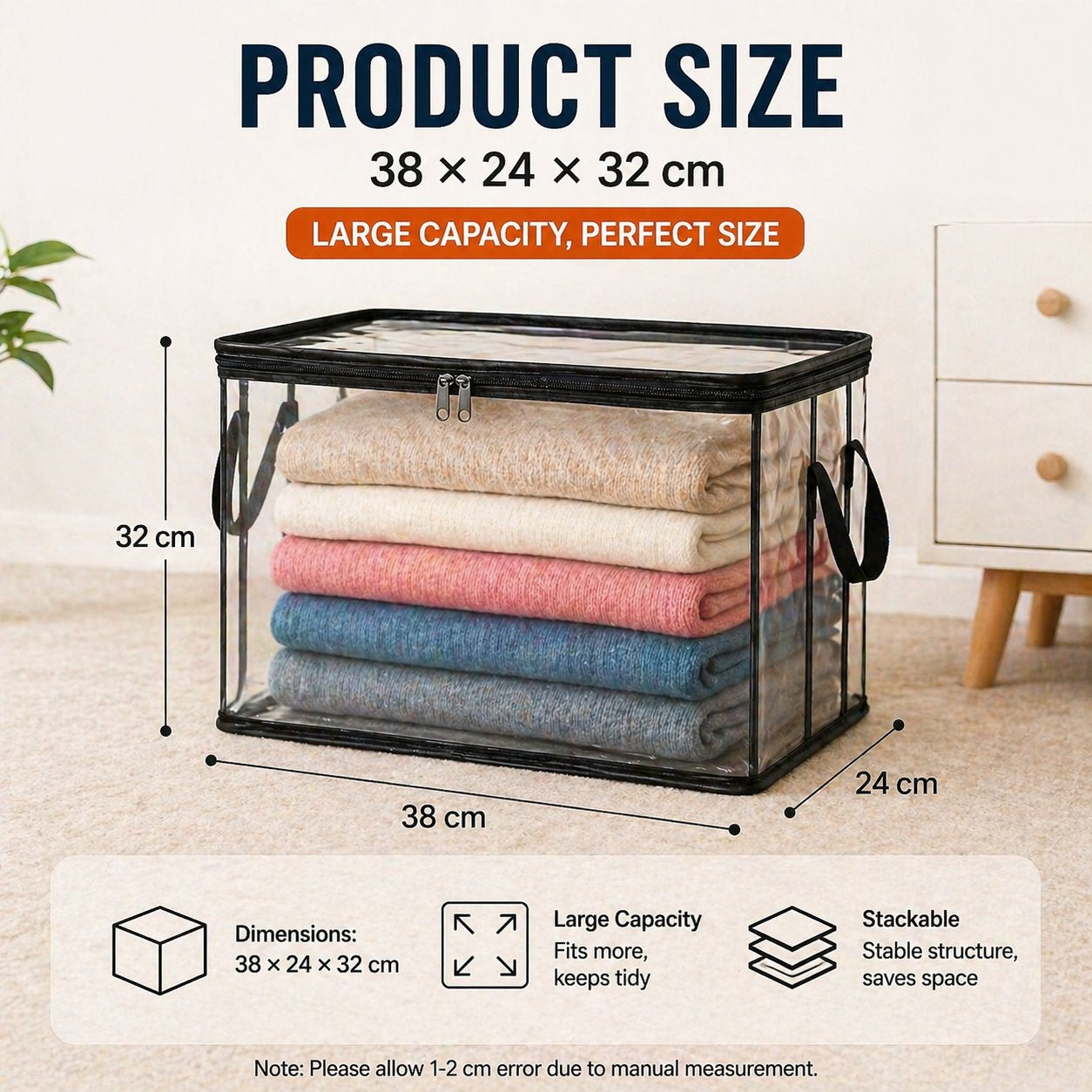 📦Large Heavy-Duty Thick Plastic Clear Storage Bag for Clothes, Moving & Storage