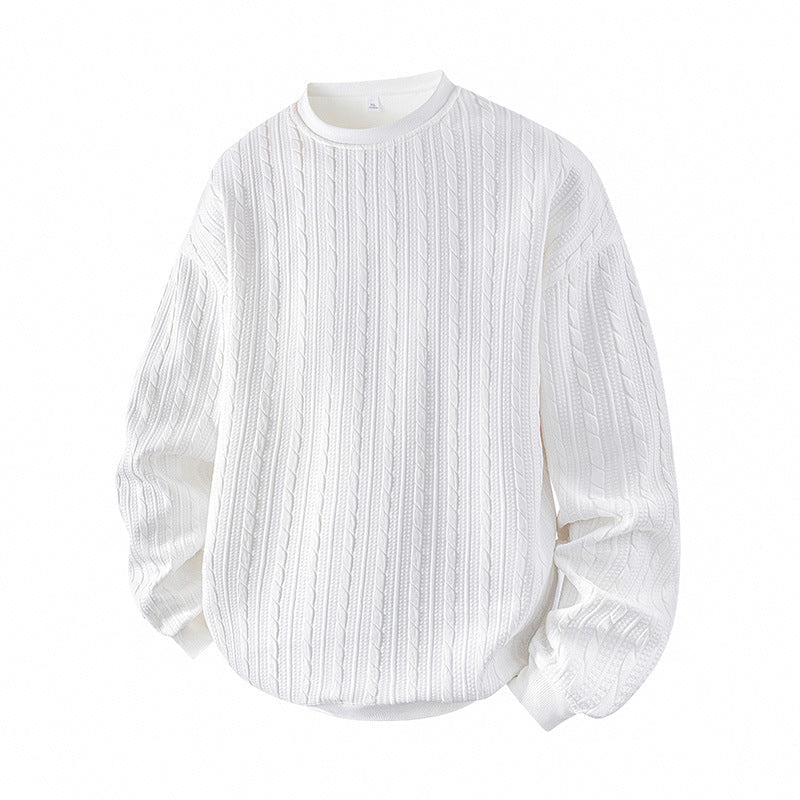 Men's Cable Knit Crewneck Sweatshirt