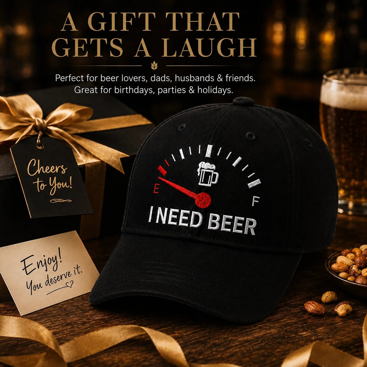 🍺 'I NEED BEER' embroidered baseball cap – Unisex commemorative cap 🧢