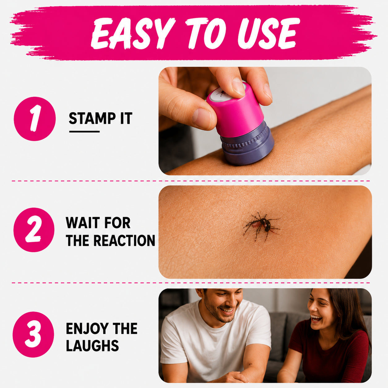 Mosquito Smack Prank Stamp | Realistic Gag Toy for Hilarious Pranks & Summer Fun