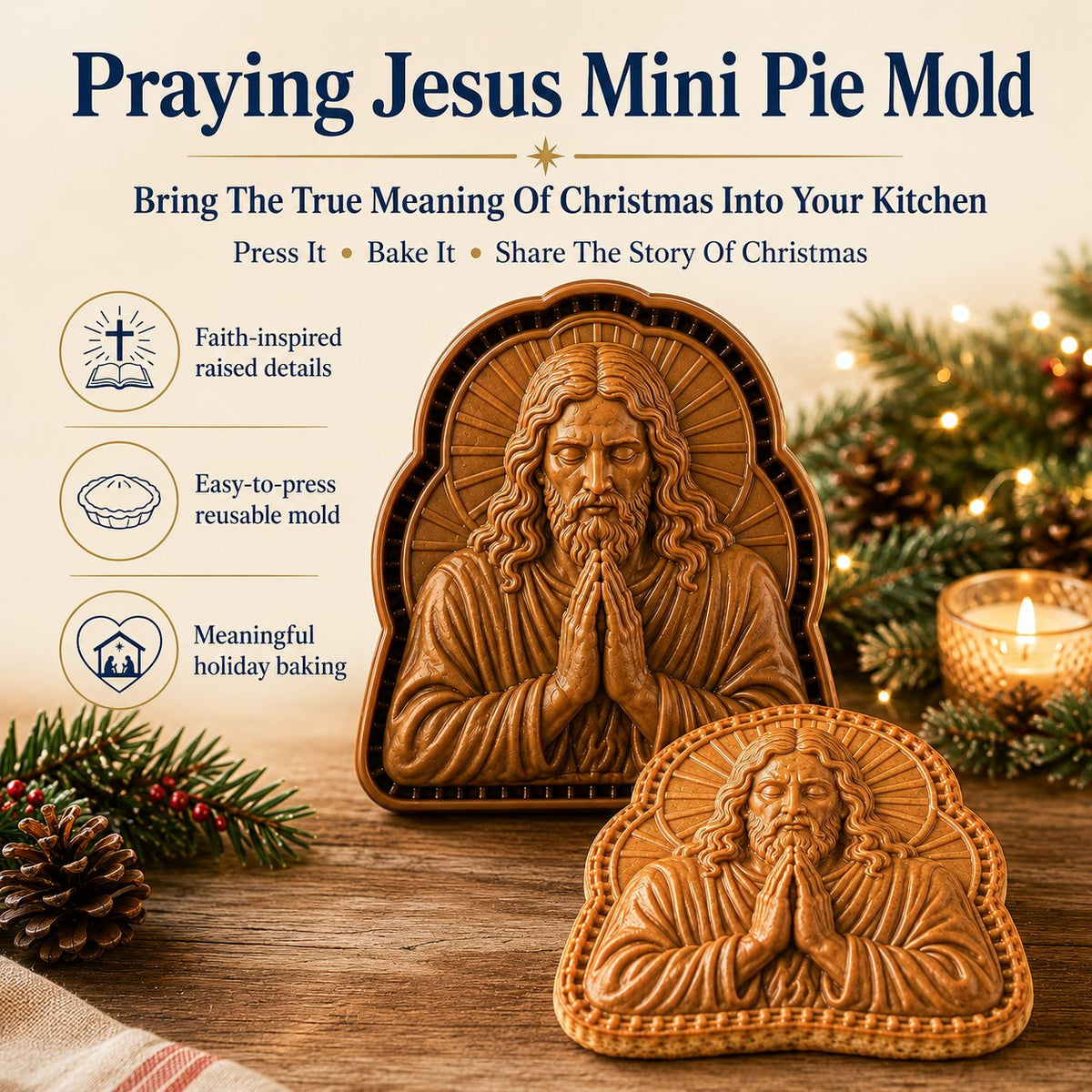 ✝️ Faith & Nativity Christmas Mini Pie Mold Collection