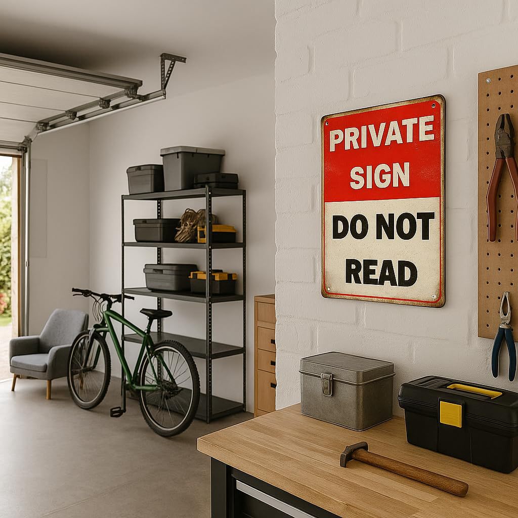 Sarcastic "Private Sign – Do Not Read" Vintage Plaque