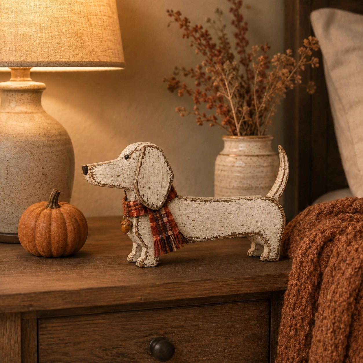 Autumn Dachshund Wooden Decor