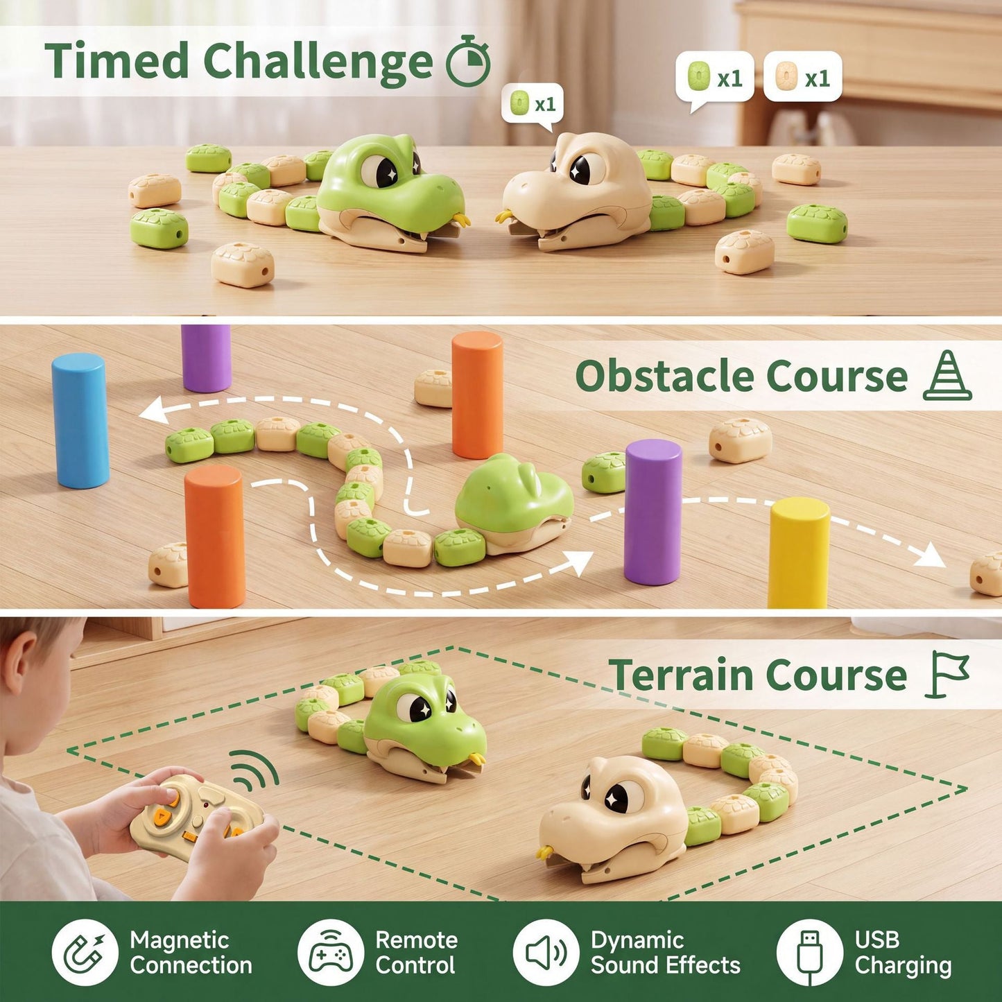 Remote Control Snake Battle Toy – Magnetic Racing Car for Kids