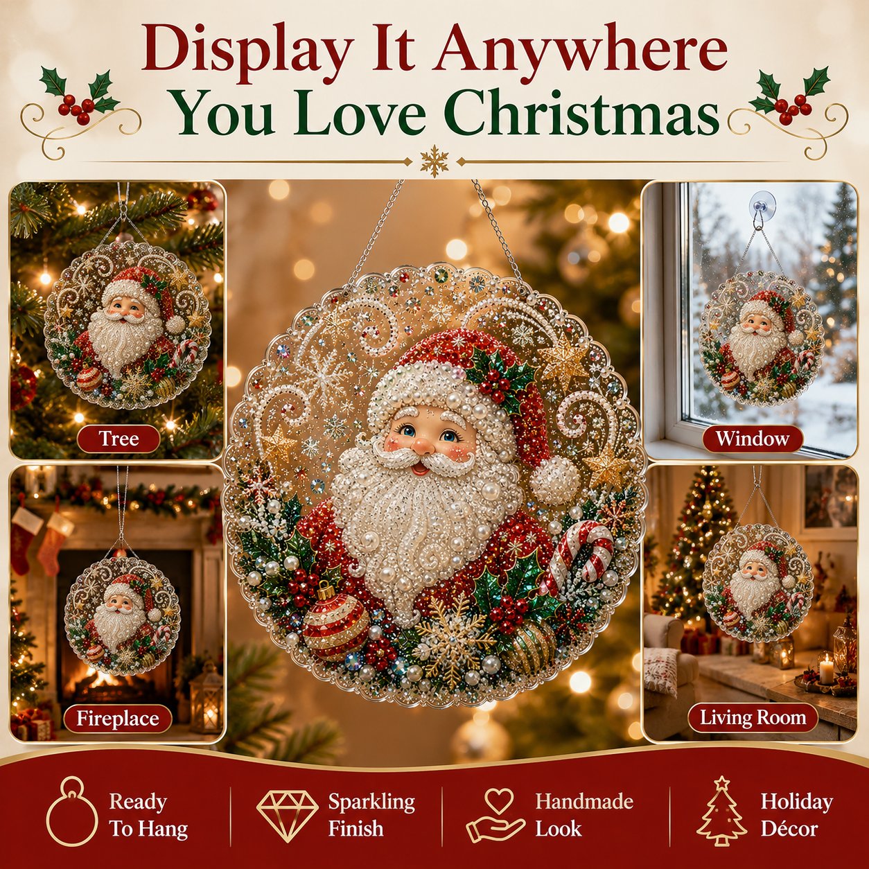 🎄Christmas Pearl Diamond Art Hanging Ornament Kit 🎅💎