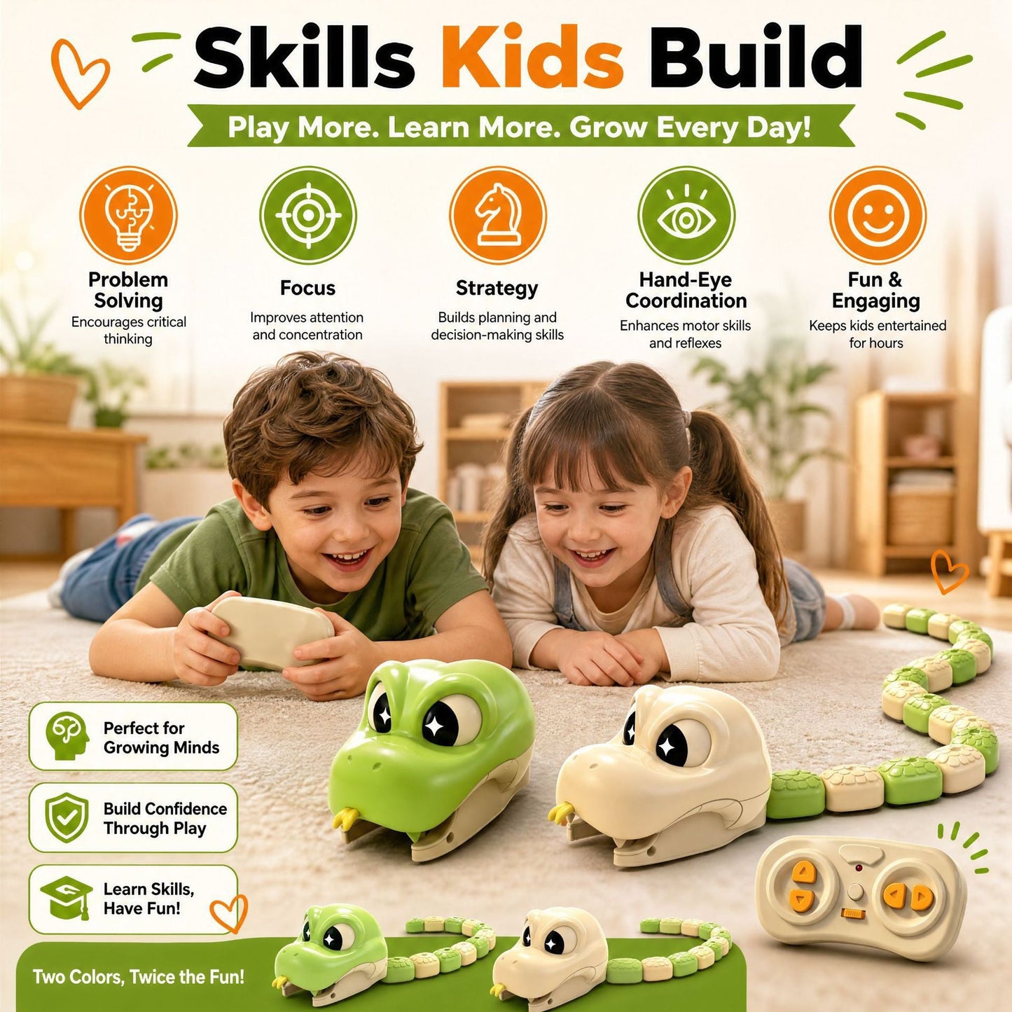 Remote Control Snake Battle Toy – Magnetic Racing Car for Kids