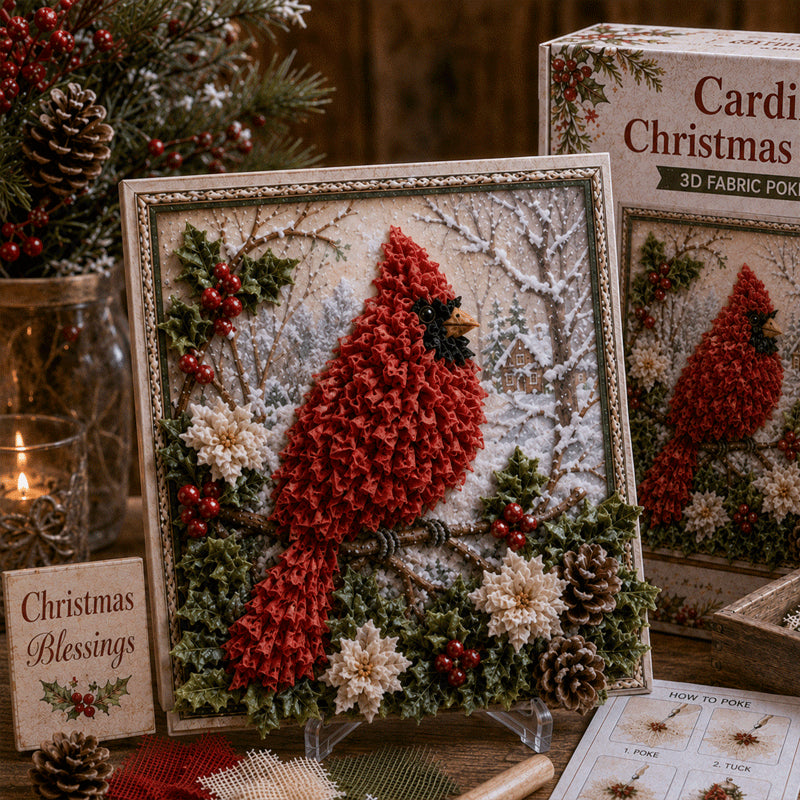 🎁 3D Christmas Fabric Poke Art Kit