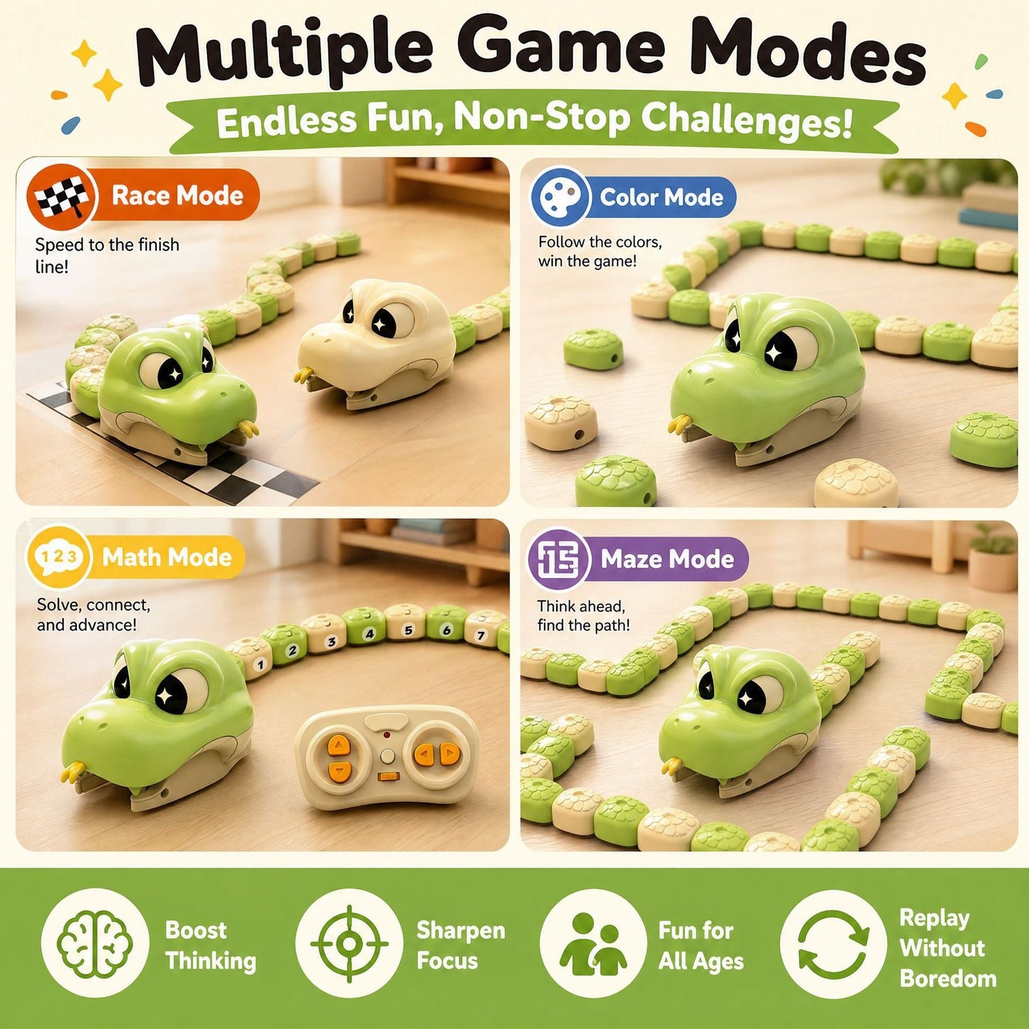 Remote Control Snake Battle Toy – Magnetic Racing Car for Kids