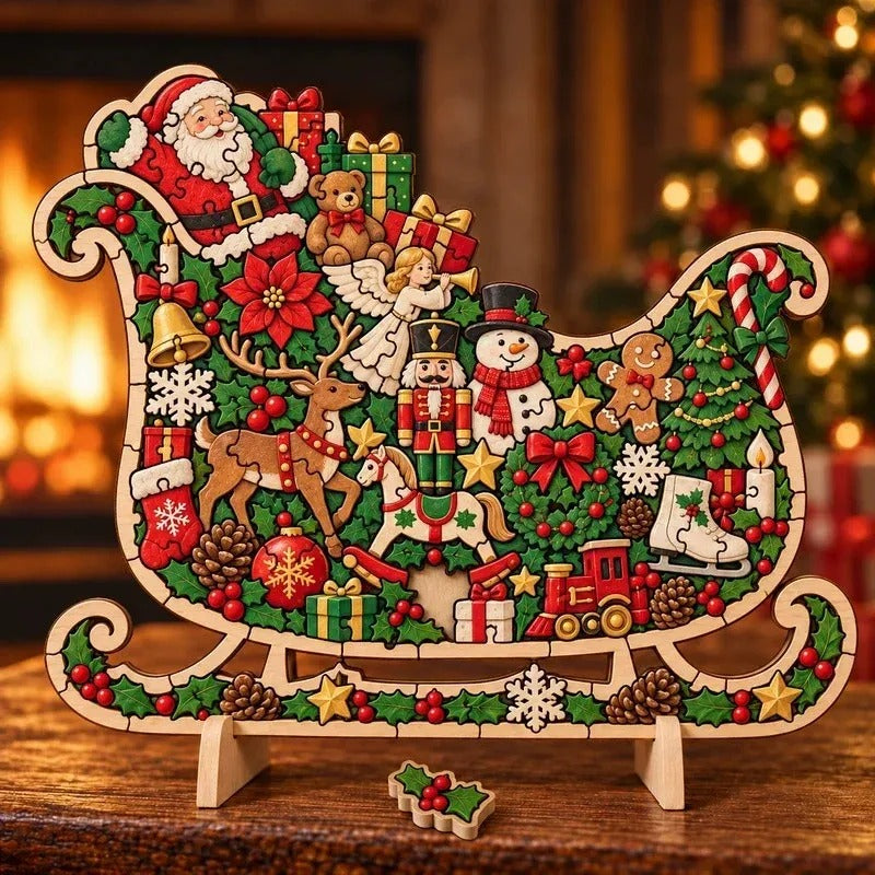 ⏳ Last Day 49% OFF – 🎄 Christmas Wooden Puzzle with Stand | Designs to Build & Display 🧩