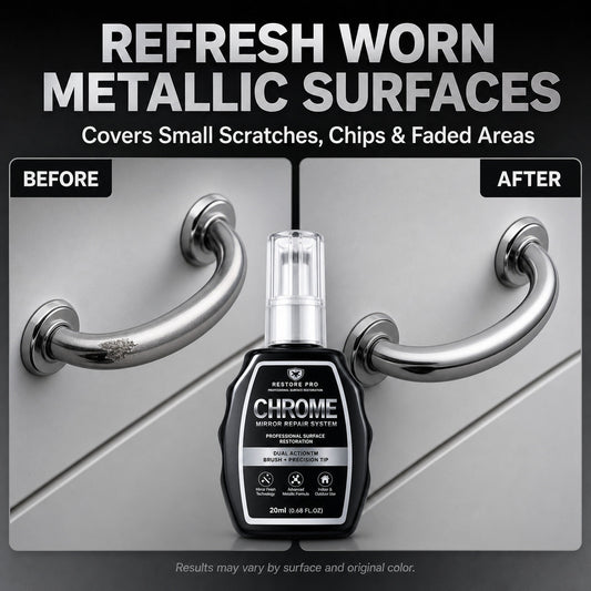 Chrome Repair Touch-Up Pen for Metallic Surfaces, Silver Plating Repair Liquid for Car Wheel Rims and Door Handles