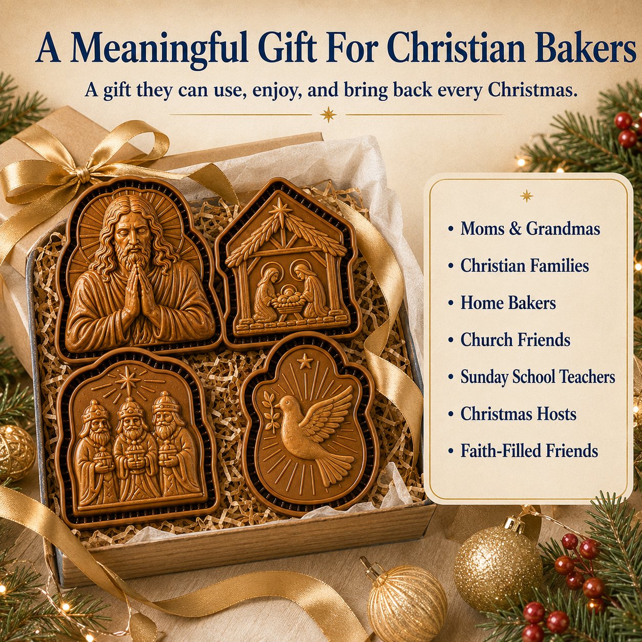 ✝️ Faith & Nativity Christmas Mini Pie Mold Collection