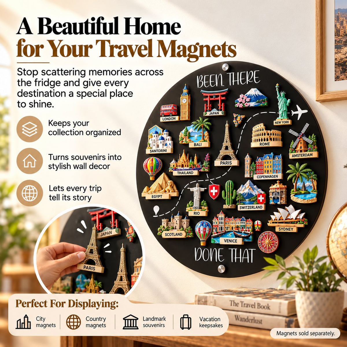 🌎✨Travel Magnet Board - 💕Every Magnet Has a Story. Every Journey Deserves a Place