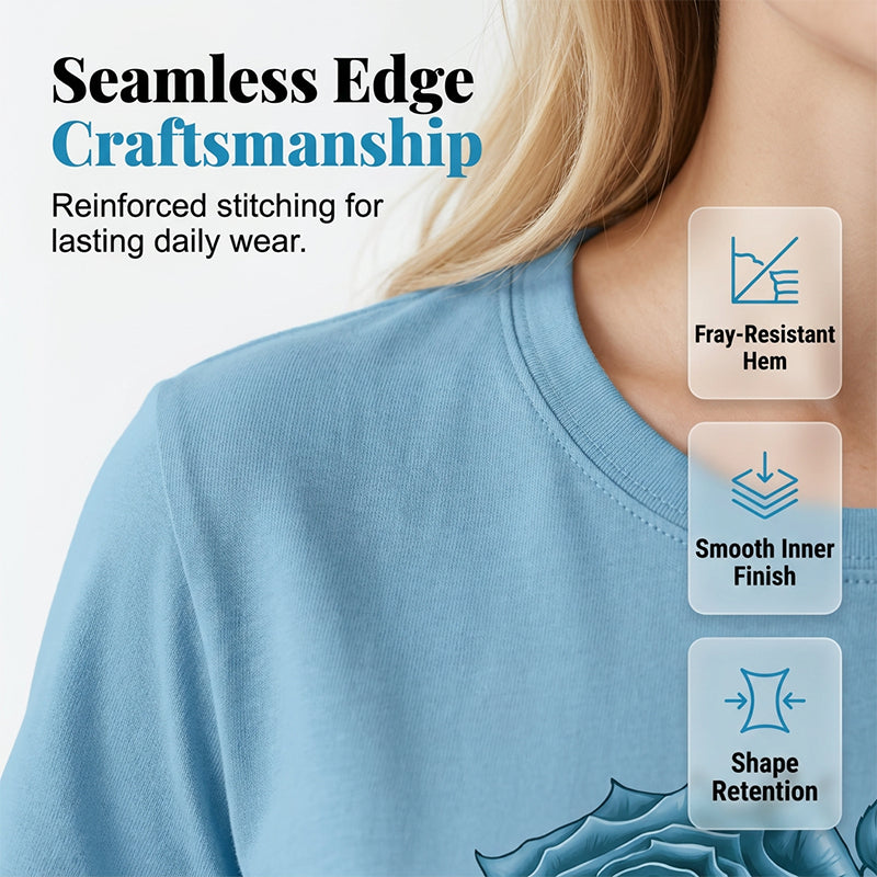 👕😍Elegant women's t-shirt with graphic rose print 🌹