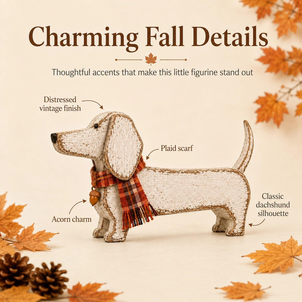 Autumn Dachshund Wooden Decor