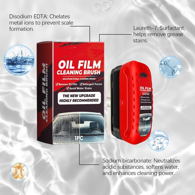 🚗 Multifunctional Car Glass Oil Film Removal Brush