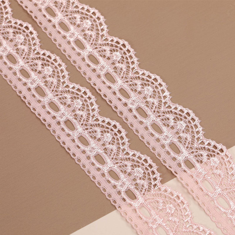 Elastic Embroidered Lace Trim for Shirt Button Decor, Colorful Stretch Lace Ribbon for DIY Sewing & Lingerie Crafts