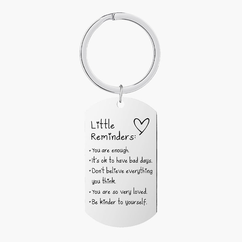 Little Reminders Engraved Keychain - Inspirational Dog Tag Keyring