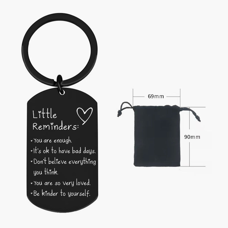 Little Reminders Engraved Keychain - Inspirational Dog Tag Keyring