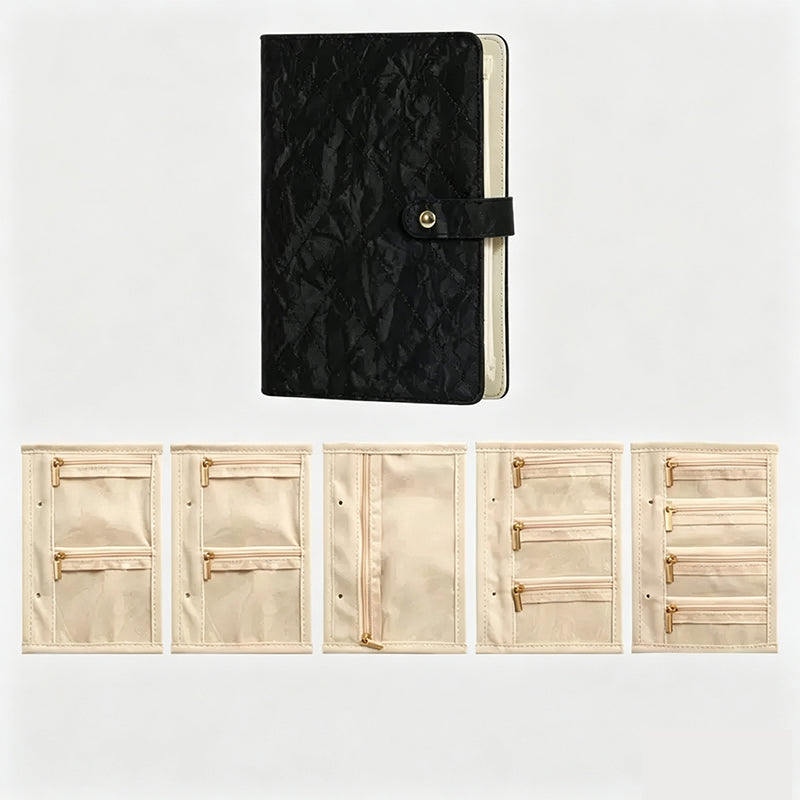 Travel Jewelry Organizer Book – Portable Zippered Jewelry Storage Case