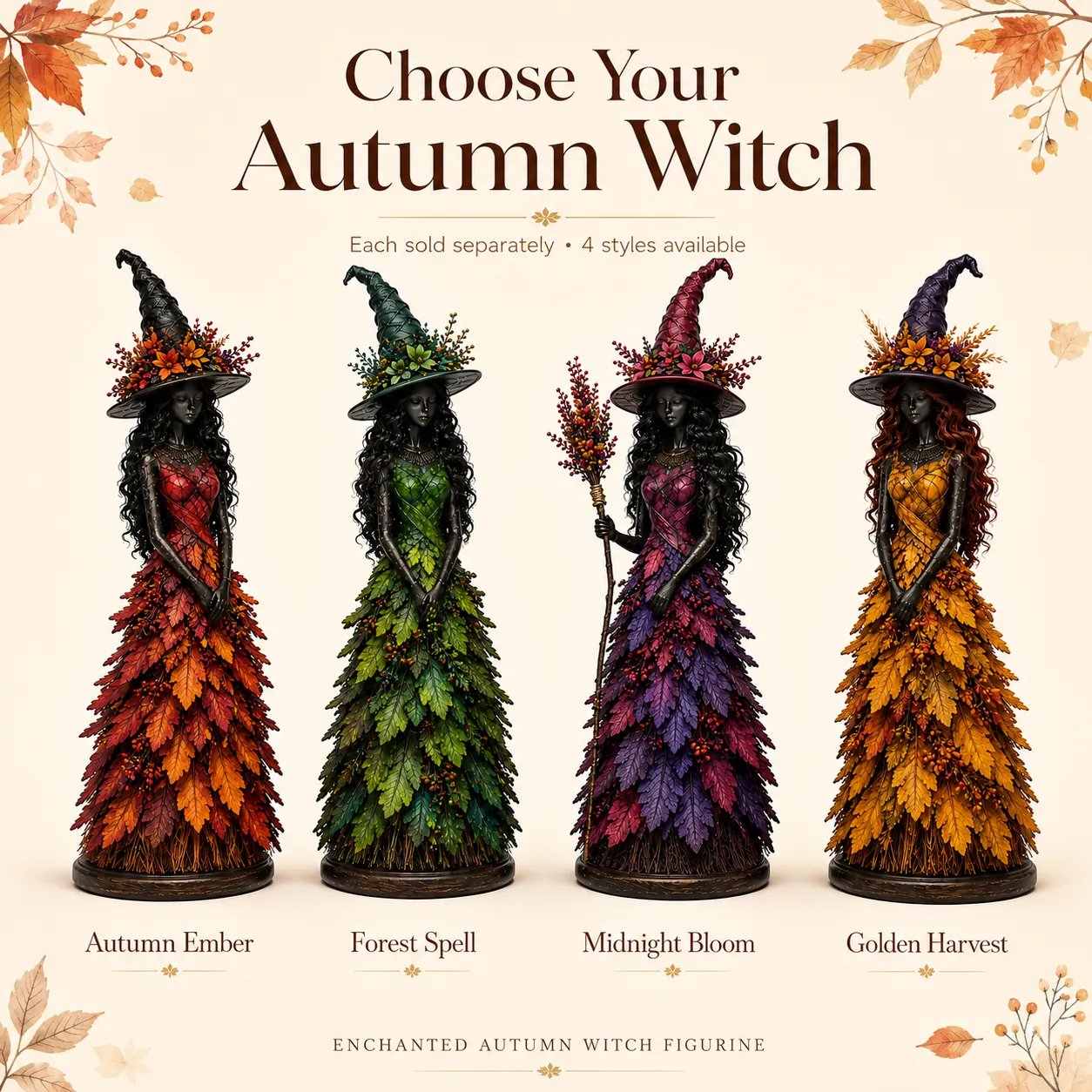 💥LAST DAY 49% OFF - 🧙 Enchanted Autumn Witch Figurine