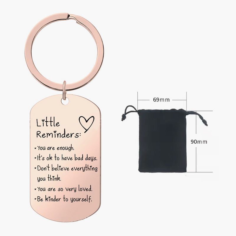 Little Reminders Engraved Keychain - Inspirational Dog Tag Keyring