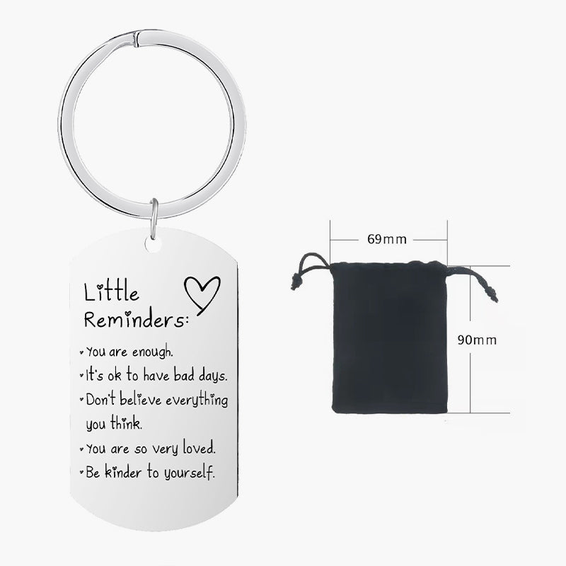 Little Reminders Engraved Keychain - Inspirational Dog Tag Keyring