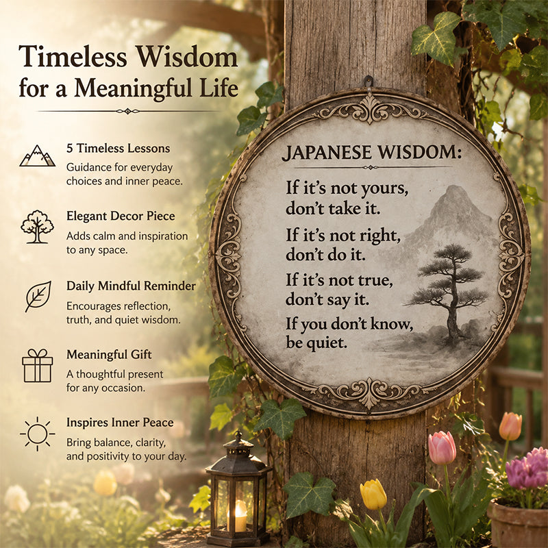 🍂 Vintage Eastern Wisdom Quote Sign
