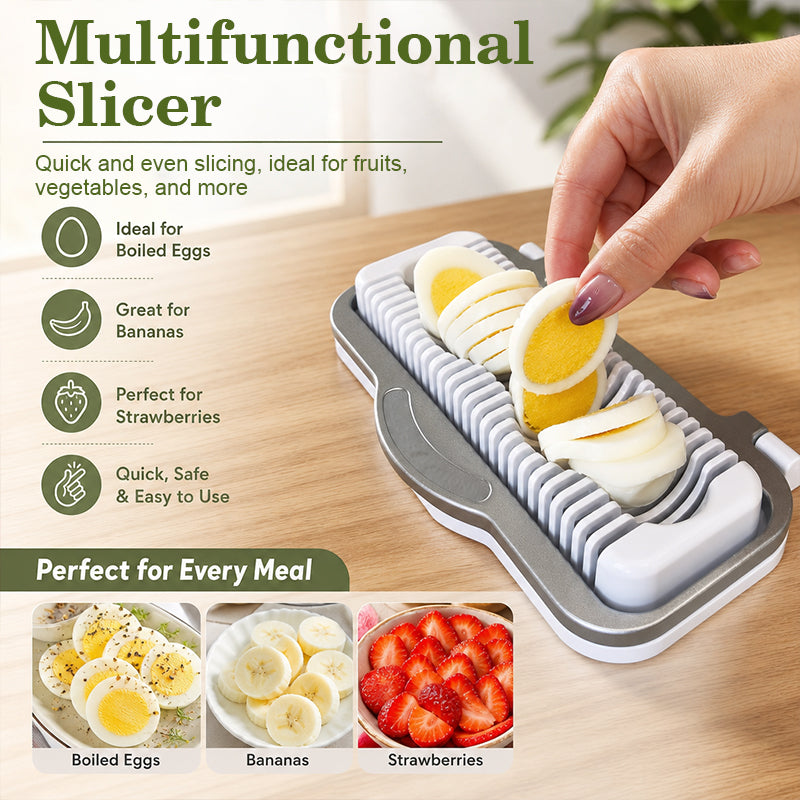 Large Metal Food Slicer for Hard Boiled Eggs & Fruit