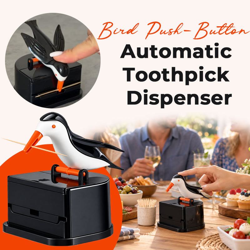 Bird Push-Button Automatic Toothpick Dispenser – Creative Desktop Toothpick Holder