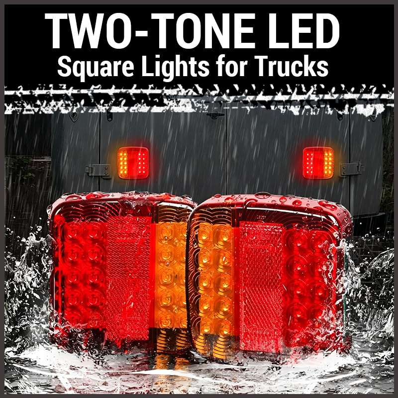 LED Dual-color Square Lights For Trucks And Vans