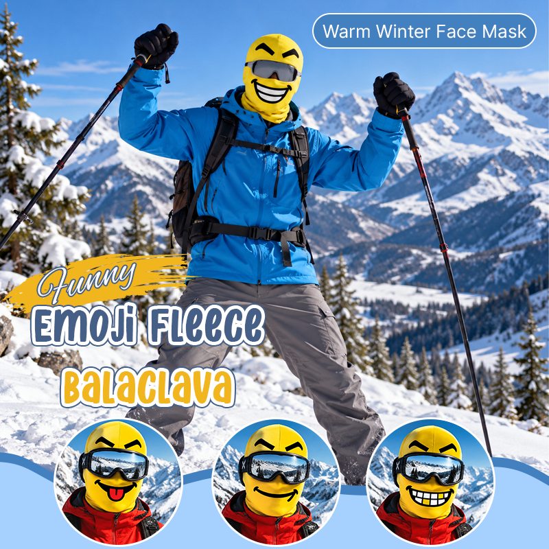 😂 Funny Emoji Fleece Balaclava – Warm Winter Face Mask