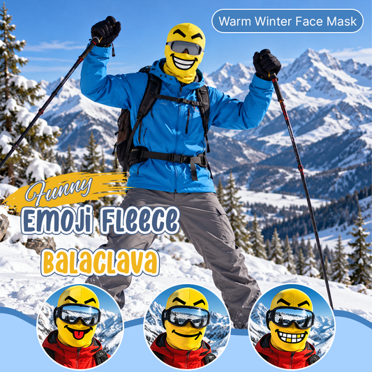 😂 Funny Emoji Fleece Balaclava – Warm Winter Face Mask