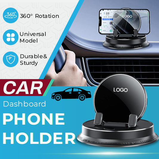 Multifunctional electric car dashboard mobile phone holder with logo