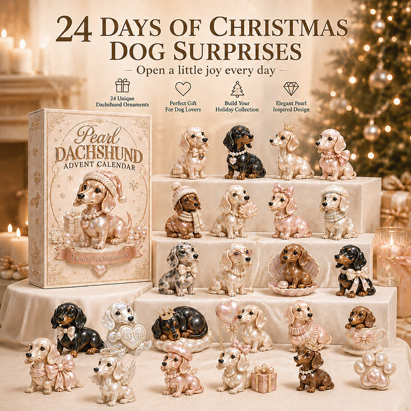 2026 Pearl Dachshund Christmas Advent Calendar | 24-Day Dog-Themed Collectible Decor Gift Box