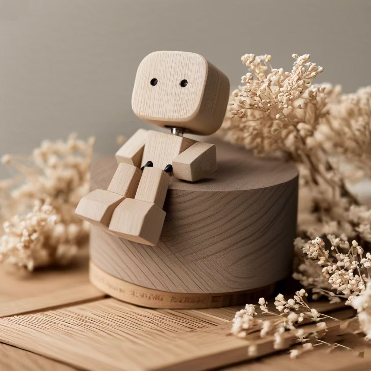 “Tapping Foot” Wooden Statue Car Decorative Ornament