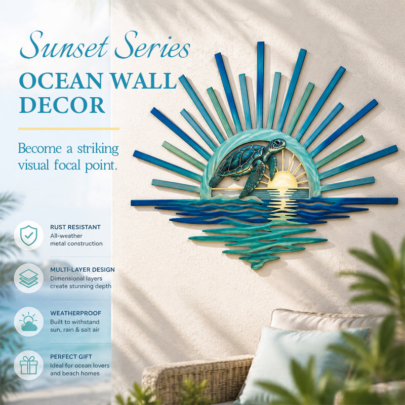 Sunset series ocean wall decoration