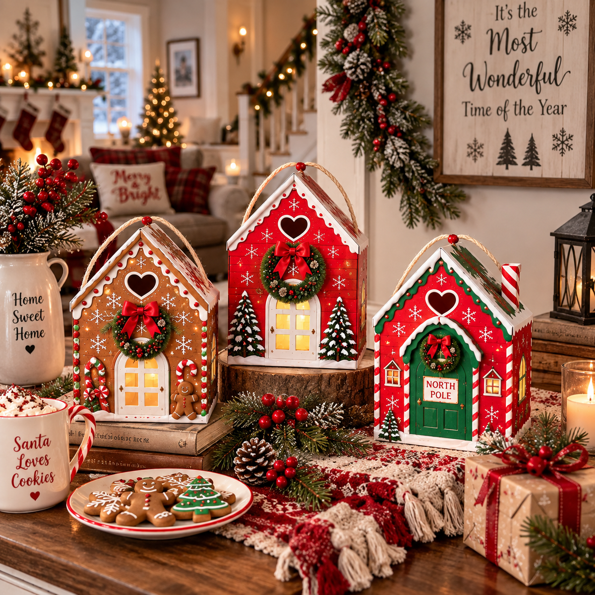 Christmas Magic House Gift Box – Creative 3D Handheld Holiday Gift Packaging